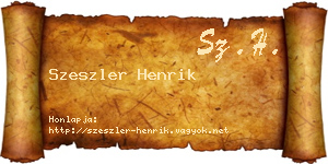 Szeszler Henrik névjegykártya